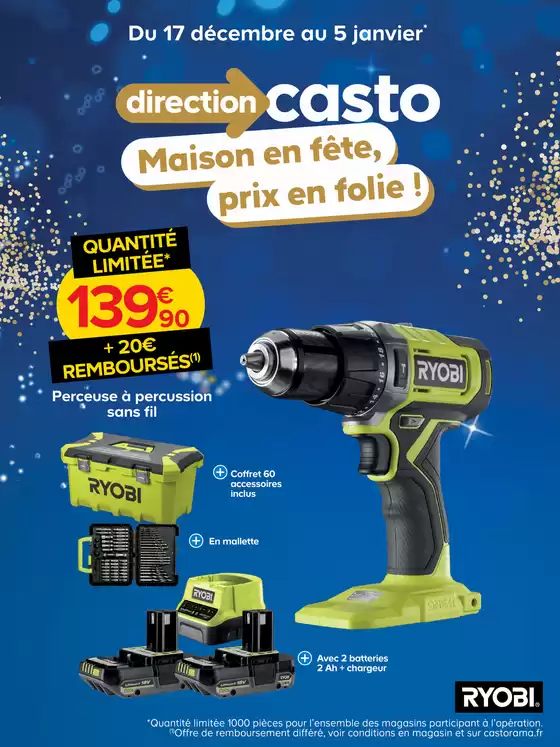 Catalogue Castorama à Rillieux-la-Pape | Maison en fête, prix en folie! | 2025-12-17T00:00:00.000Z - 2026-01-05T00:00:00.000Z