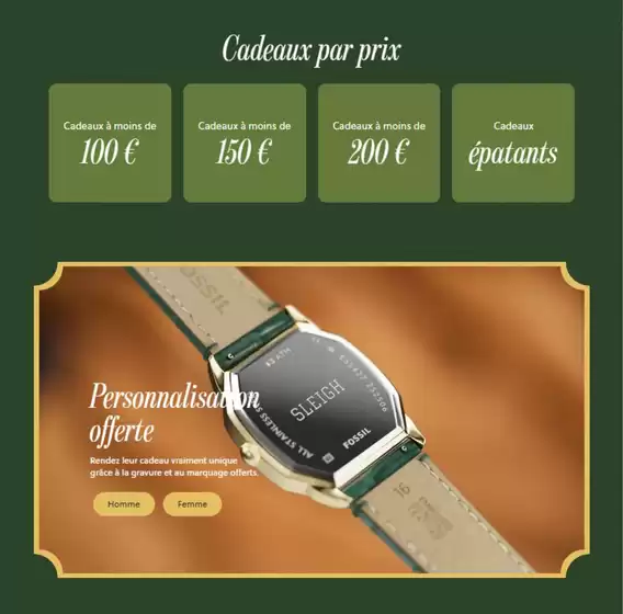 Catalogue Fossil à Lyon | Cadeaux par prix | 2025-12-12T00:00:00.000Z - 2025-12-25T00:00:00.000Z