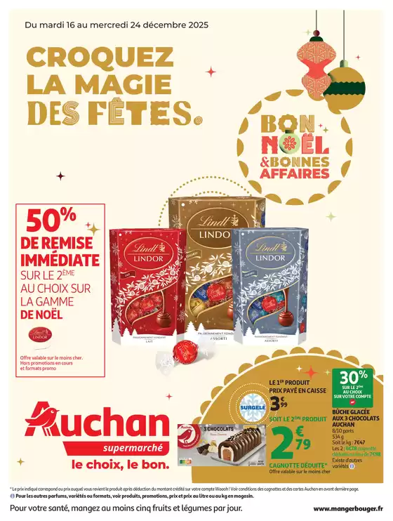 Catalogue Auchan Supermarché à Flers-en-Escrebieux | Croquez la magie des fêtes | 2025-12-16T00:00:00.000Z - 2025-12-24T00:00:00.000Z