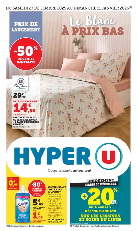 Catalogue Hyper U à  | Spécial Blanc | 2025-12-27T00:00:00.000Z - 2026-01-11T00:00:00.000Z