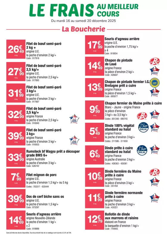Catalogue Promocash à | La Boucherie | 2025-12-16T00:00:00.000Z - 2025-12-20T00:00:00.000Z