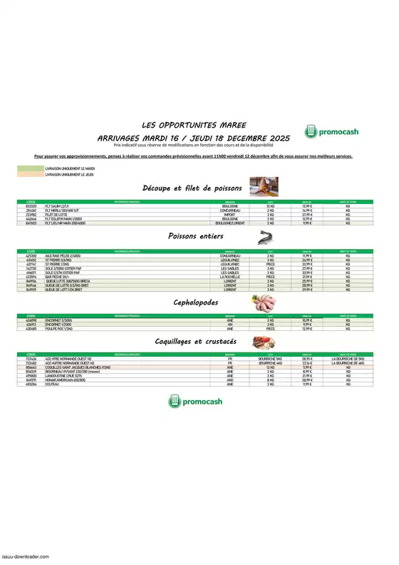 Catalogue Promocash à | Les opportunites maree | 2025-12-16T00:00:00.000Z - 2025-12-18T00:00:00.000Z