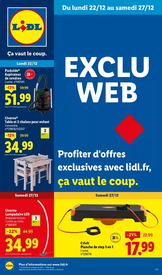 Catalogue Lidl à Lille | Profiter d'offres exclusives avec lidl.fr, ça vaut le coup. | 2025-12-22T00:00:00.000Z - 2025-12-27T00:00:00.000Z