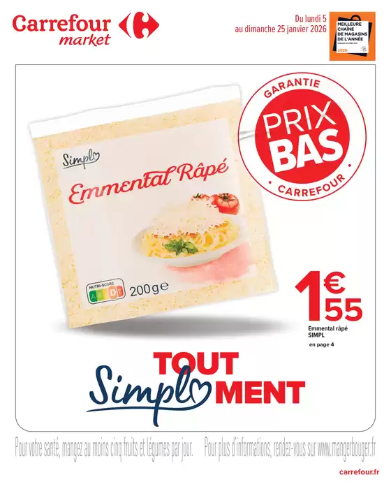 Catalogue Carrefour Market à Chaumont (Haute Marne) | TOUT SIMPLEMENT | 2026-01-05T00:00:00.000Z - 2026-01-25T00:00:00.000Z