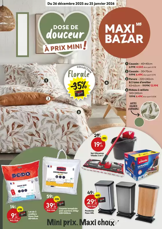 Catalogue Maxi Bazar à  | Dose de douceur à prix mini ! | 2025-12-26T00:00:00.000Z - 2026-01-25T00:00:00.000Z