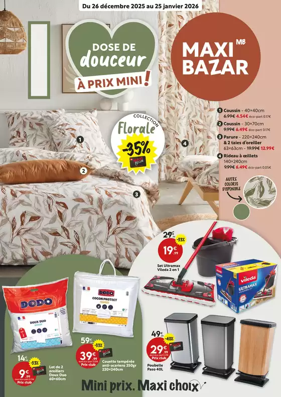 Catalogue Maxi Bazar à Beaucouzé | Dose de douceur à prix mini ! | 2025-12-26T00:00:00.000Z - 2026-01-25T00:00:00.000Z