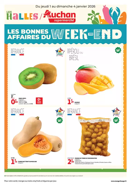 Catalogue Auchan Supermarché à Bastia | Les bons plans du week-end dans votre super ! | 2026-01-01T00:00:00.000Z - 2026-01-04T00:00:00.000Z