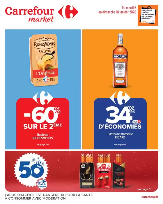 Catalogue Carrefour Market | 50 ANS DES PRODUITS CARREFOUR | 2026-01-06T00:00:00.000Z - 2026-01-18T00:00:00.000Z