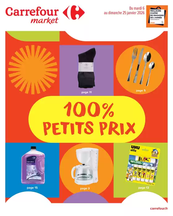 Catalogue Carrefour Market à Saint-Hilaire-la-Palud | 100% PETITS PRIX | 2026-01-06T00:00:00.000Z - 2026-01-25T00:00:00.000Z
