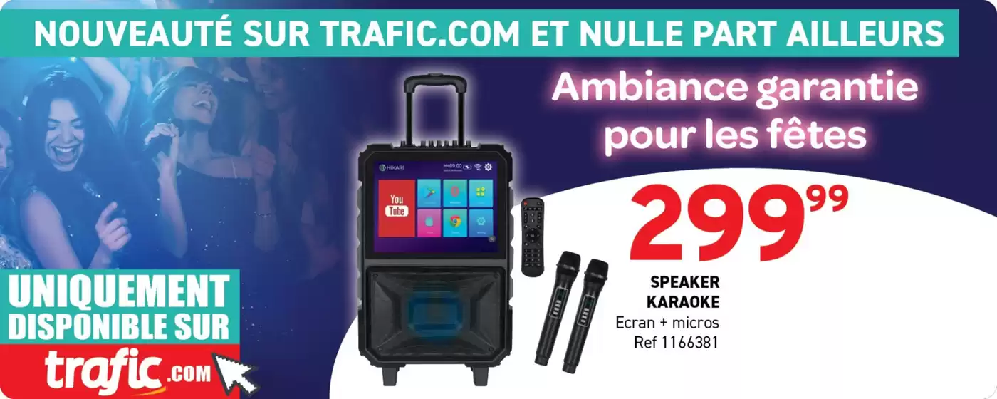 Catalogue Trafic à Charmes - Haute-Marne | Enceinte Karaoke Portable Hikari Ks-wifi | 2025-12-29T00:00:00.000Z - 2025-12-31T00:00:00.000Z