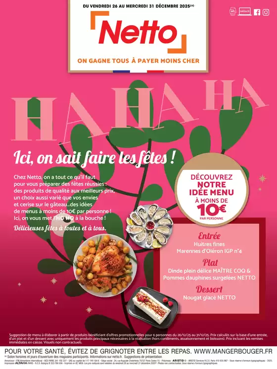 Catalogue Netto à Saint-Laurent-Blangy | Menu Festif | 2025-12-26T00:00:00.000Z - 2025-12-31T00:00:00.000Z