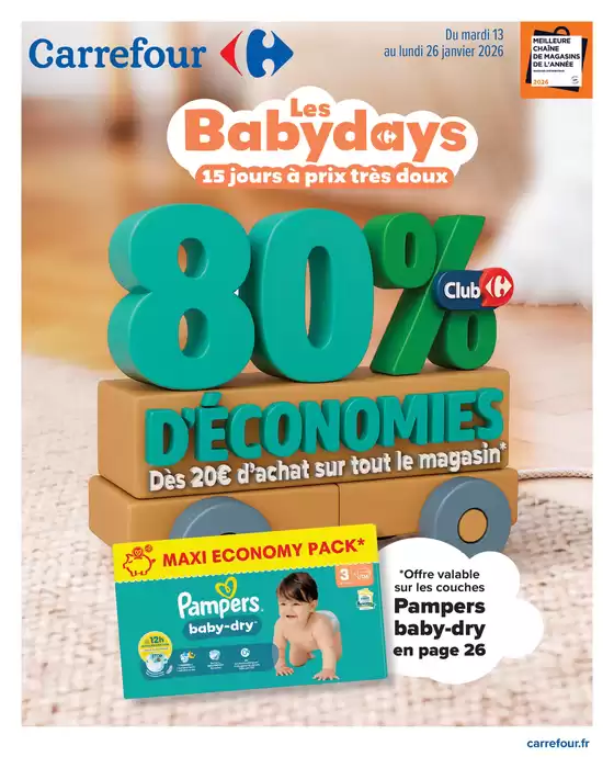 Catalogue Carrefour à Lorgues | LES BABYDAYS | 2026-01-13T00:00:00.000Z - 2026-01-26T00:00:00.000Z