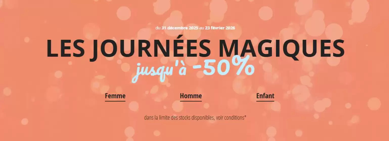 Catalogue Spartoo à Bordeaux | Journées Magiques Jusqu'à -50% | 2025-12-31T00:00:00.000Z - 2026-01-23T00:00:00.000Z