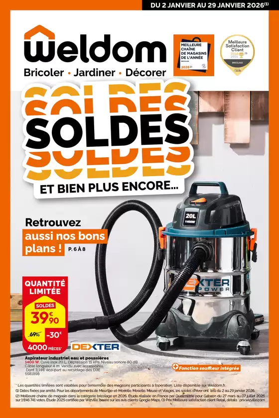 Catalogue Weldom à Saint-Luc | Soldes et bien plus encore… | 2026-01-02T00:00:00.000Z - 2026-01-29T00:00:00.000Z