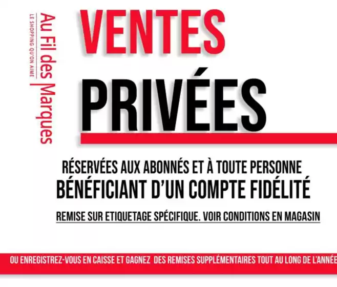 Catalogue Au Fil des Marques à Bondy | Ventes privées | 2026-01-02T00:00:00.000Z - 2026-01-06T00:00:00.000Z