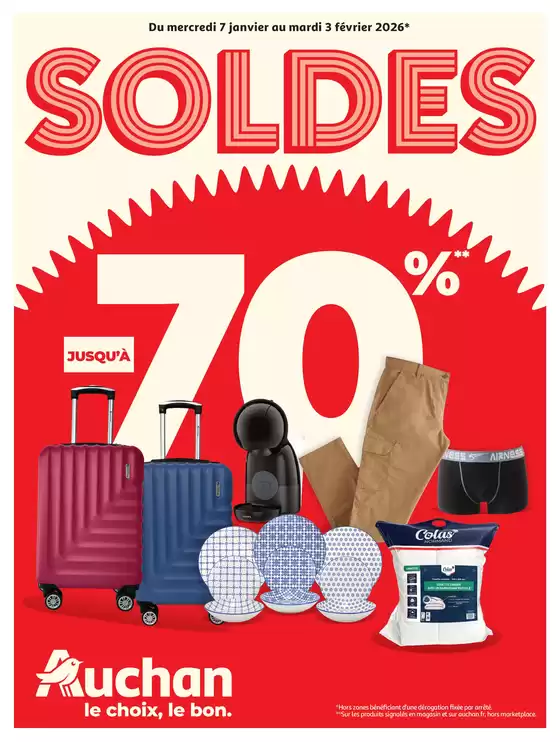 Catalogue Auchan Hypermarché | Soldes : jusqu'à -70% ! | 2026-01-07T00:00:00.000Z - 2026-02-03T00:00:00.000Z