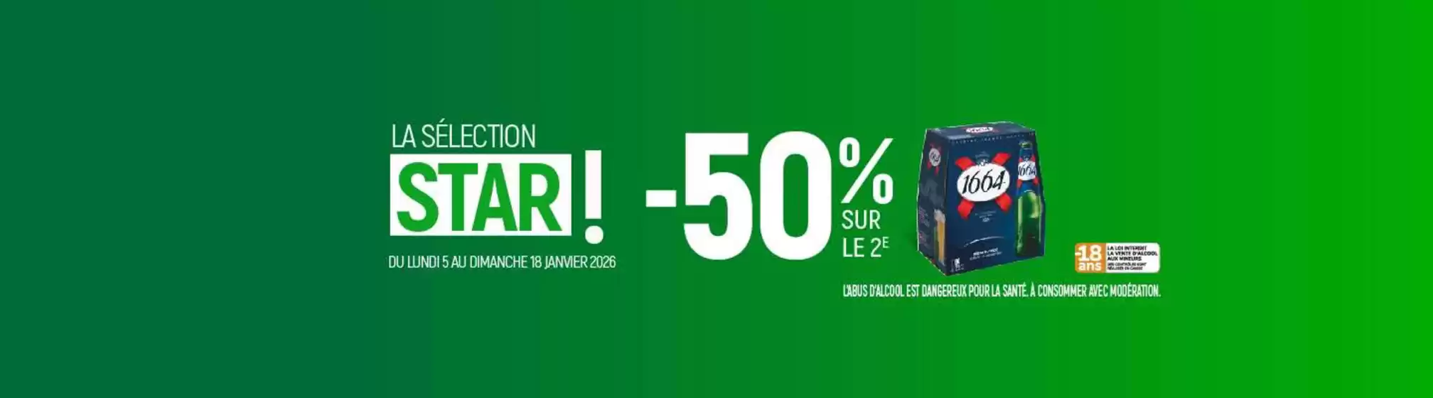 Catalogue Spar Supermarché à Lyon | La sélection star ! -50% SUR LE 2EME | 2026-01-05T00:00:00.000Z - 2026-01-18T00:00:00.000Z