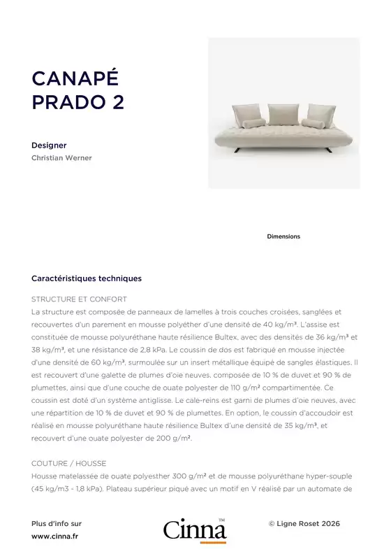 Catalogue Cinna | CANAPÉ PRADO 2 | 2026-01-05T00:00:00.000Z - 2026-01-31T00:00:00.000Z