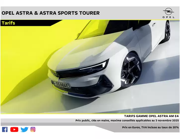 Catalogue Opel à | Opel Astra et Astra Sports Tourer | 2026-01-06T00:00:00.000Z - 2027-01-06T00:00:00.000Z