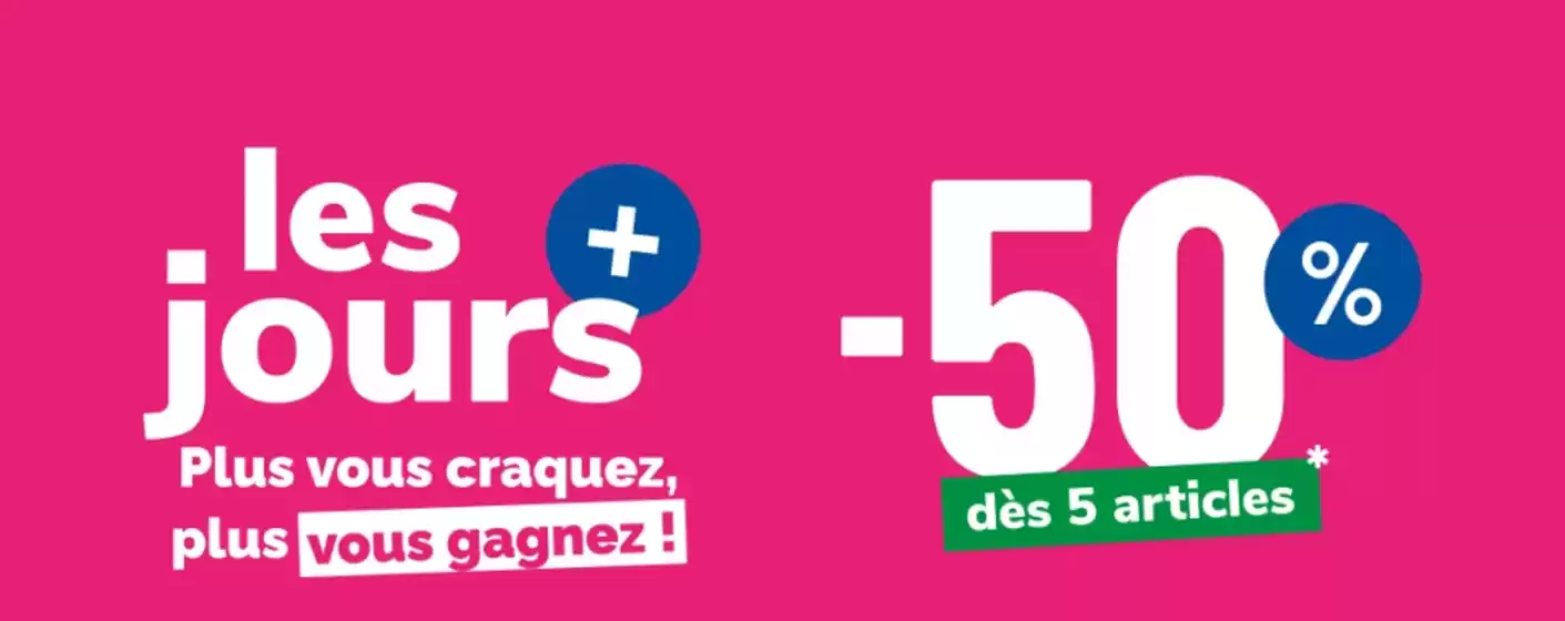 Catalogue La Halle | -50% dès 5 articles | 2026-01-06T00:00:00.000Z - 2026-01-12T00:00:00.000Z