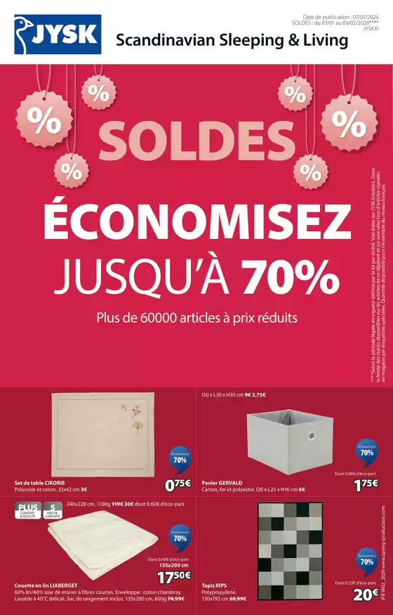 Catalogue JYSK à Nancy | Soldes ÉCONOMISEZ JUSQU’À 70% | 2026-01-07T00:00:00.000Z - 2026-02-03T00:00:00.000Z