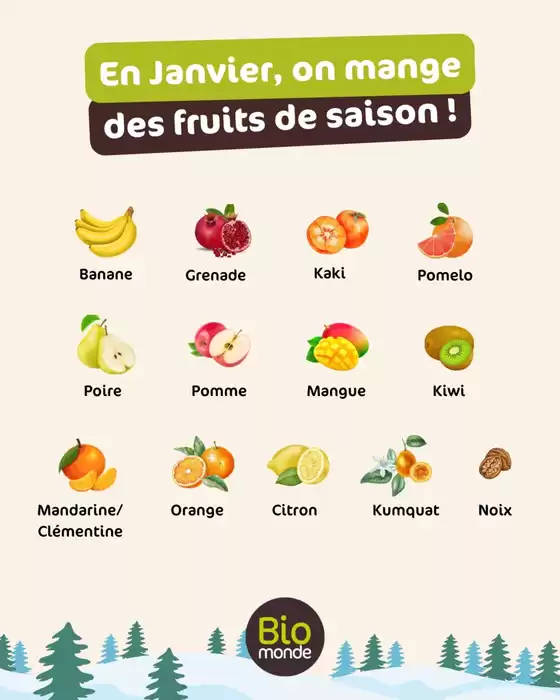 Catalogue Biomonde à | Les Fruits & Légumes de Janvier | 2026-01-01T00:00:00.000Z - 2026-01-31T00:00:00.000Z