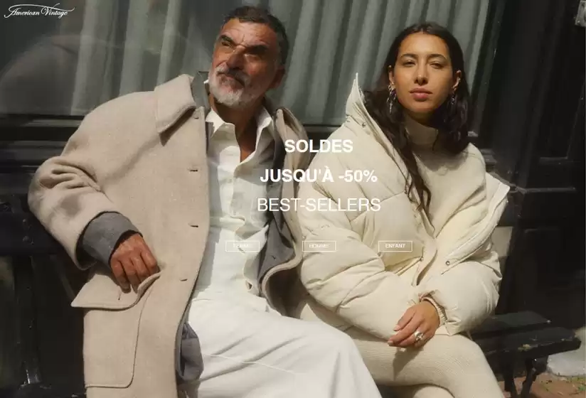 Catalogue American Vintage à Montauban | SOLDES JUSQU'À -50% BEST-SELLERS | 2026-01-08T00:00:00.000Z - 2026-02-03T00:00:00.000Z