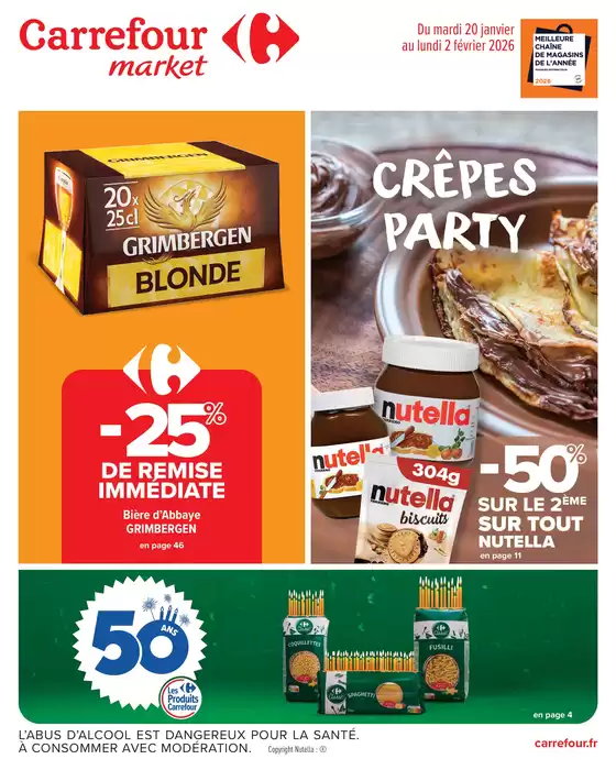 Catalogue Carrefour Market à Saint-Venant | CRÊPES PARTY | 2026-01-20T00:00:00.000Z - 2026-02-02T00:00:00.000Z