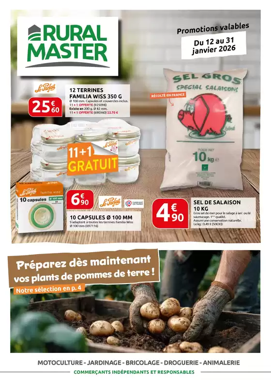 Catalogue Rural Master | Préparez dès maintenant vos plants de pommes de terre ! | 2026-01-12T00:00:00.000Z - 2026-01-31T00:00:00.000Z