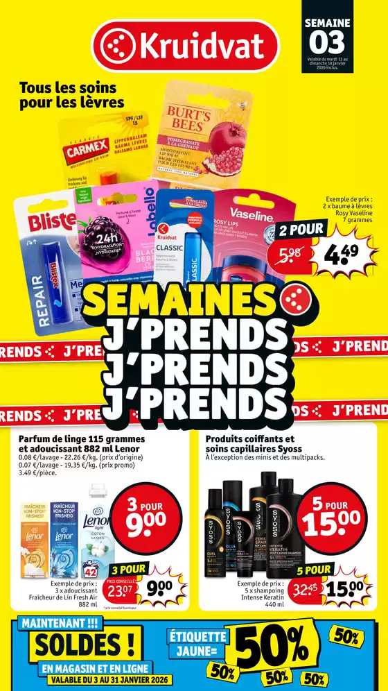 Catalogue Kruidvat à Villenauxe-la-Grande | Semaines J'Prends | 2026-01-03T00:00:00.000Z - 2026-01-31T00:00:00.000Z