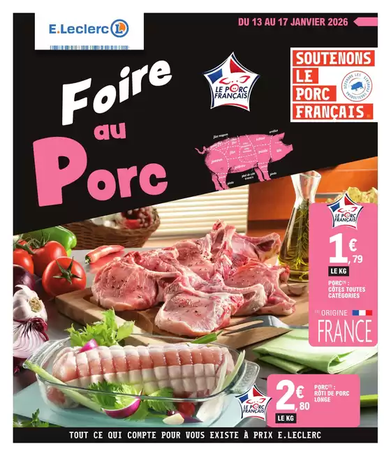 Catalogue E.Leclerc à Pertain | FOIRE AU PORC 100% DIGITAL | 2026-01-13T00:00:00.000Z - 2026-01-17T00:00:00.000Z