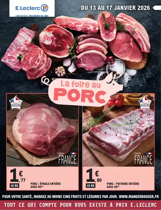 Catalogue E.Leclerc à Lafrançaise | FOIRE AU PORC LECASUD | 2026-01-13T00:00:00.000Z - 2026-01-17T00:00:00.000Z