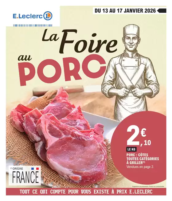 Catalogue E.Leclerc à Lafrançaise | FOIRE AU PORC 1 | 2026-01-13T00:00:00.000Z - 2026-01-17T00:00:00.000Z