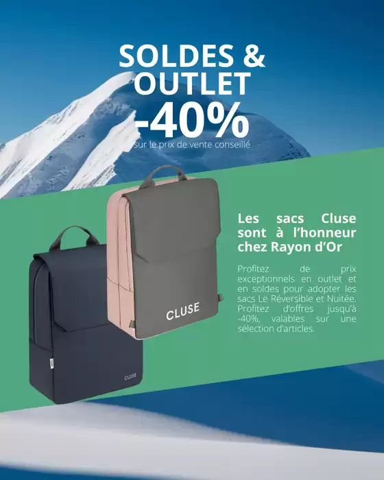 Catalogue Rayon d'Or à Bricquebec | Découvrez notre sélection de montres Cluse en outlet & en soldes : des modèles élégants, intemporels et raffinés… à prix irrésistibles  | 2026-01-13T00:00:00.000Z - 2026-02-28T00:00:00.000Z