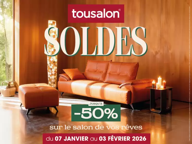 Catalogue Tousalon à Aix-en-Provence | Les Soldes d'Hiver Tousalon JUSQU'À -50% SUR UNE SÉLECTION ! | 2026-01-14T00:00:00.000Z - 2026-02-03T00:00:00.000Z