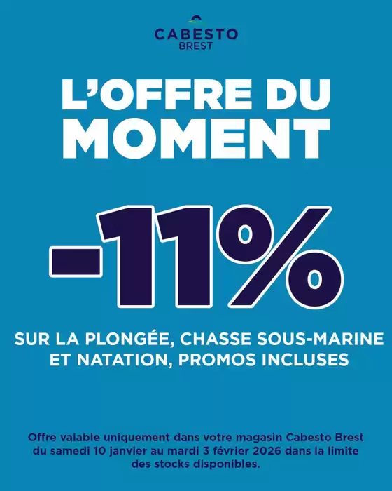 Catalogue Cabesto à Marseille | ALERTE PROMO : C'est le moment de s'équiper dans votre Cabesto Brest ! | 2026-01-14T00:00:00.000Z - 2026-02-03T00:00:00.000Z