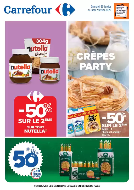 Catalogue Carrefour à  | CRÊPES PARTY | 2026-01-20T00:00:00.000Z - 2026-02-02T00:00:00.000Z