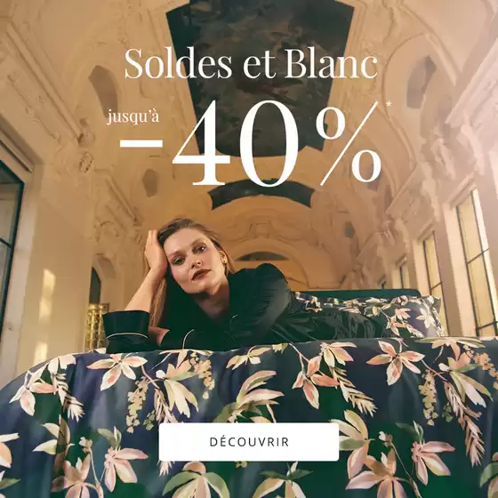 Catalogue Yves Delorme à Auterive (Haute Garonne) | Soldes et Blanc Jusqu'à -40% | 2026-01-19T00:00:00.000Z - 2026-02-03T00:00:00.000Z