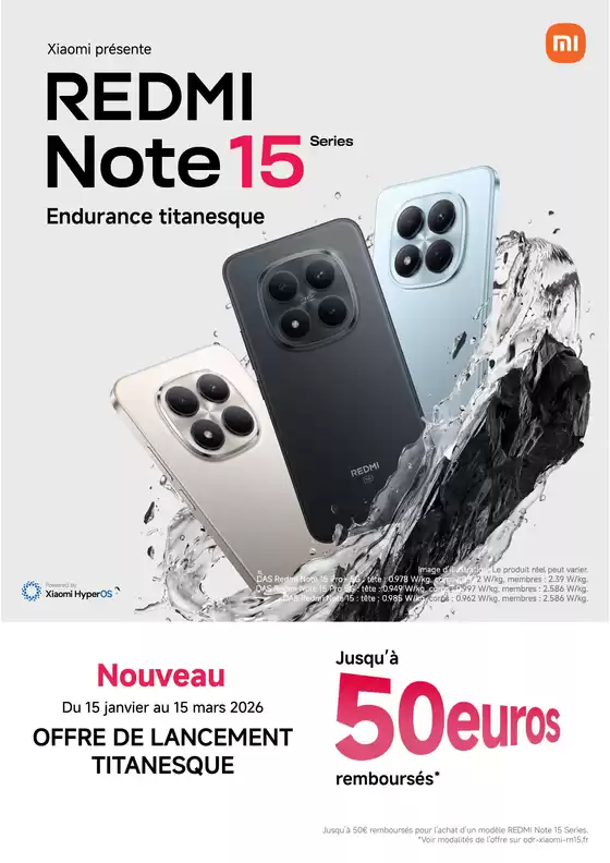 Catalogue MDA à Vouneuil-sous-Biard | Redmi Note 15 Series Du 15 Janvier 2026 au 15 Mars 2026 | 2026-01-15T00:00:00.000Z - 2026-03-15T00:00:00.000Z