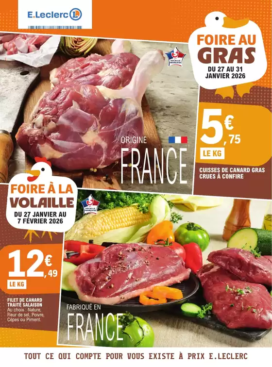 Catalogue E.Leclerc à Cauna | FOIRE AU GRAS - GROUPE DATE 1 | 2026-01-27T00:00:00.000Z - 2026-02-07T00:00:00.000Z