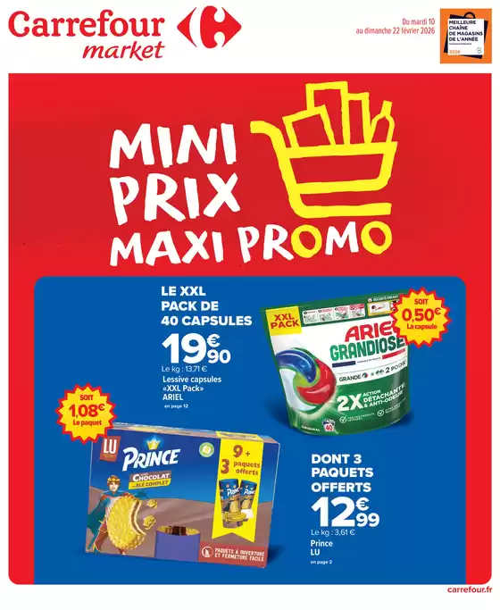 Catalogue Carrefour Market à Tergnier | MINI PRIX MAXI PROMO | 2026-02-10T00:00:00.000Z - 2026-02-22T00:00:00.000Z