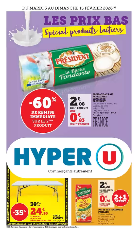 Catalogue Hyper U | Spécial produits laitiers | 2026-02-03T00:00:00.000Z - 2026-02-15T00:00:00.000Z