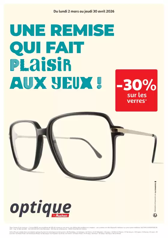 Catalogue Auchan Hypermarché à Meylan | Promos optique | 2025-03-02T00:00:00.000Z - 2026-04-30T00:00:00.000Z