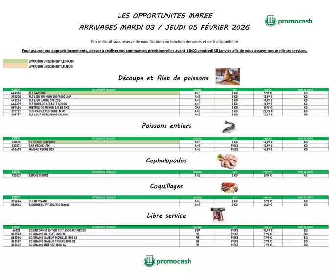 Catalogue Promocash à Tournefeuille | Opportunités Marée | 2026-02-03T00:00:00.000Z - 2026-02-05T00:00:00.000Z