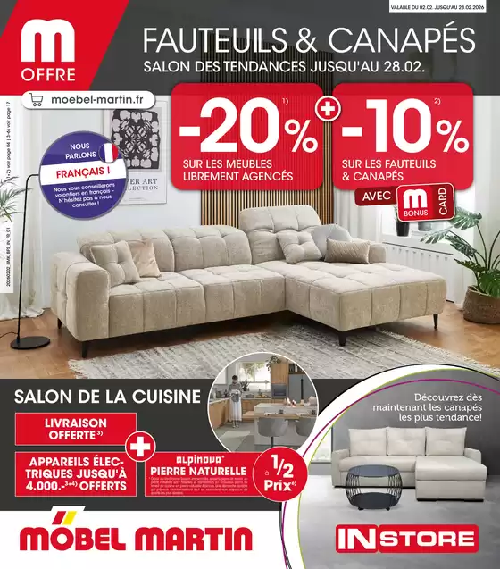 Catalogue Möbel Martin à Bergerac | Fauteuils & Canapès | 2026-02-02T00:00:00.000Z - 2026-02-28T00:00:00.000Z