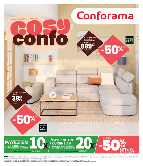 Catalogue Conforama à Saintes | Cosy confo | 2026-02-06T00:00:00.000Z - 2026-02-23T00:00:00.000Z