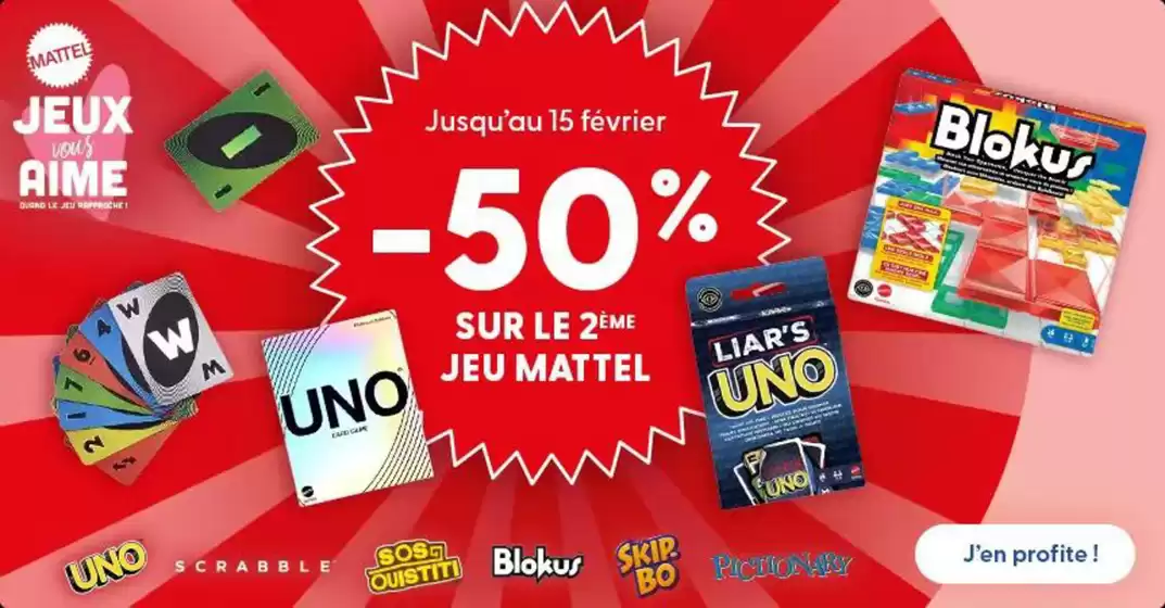 Catalogue La Grande Récré à Paris | -50% SUR LE 2ÈME JEU MATTEL | 2026-02-06T00:00:00.000Z - 2026-02-15T00:00:00.000Z