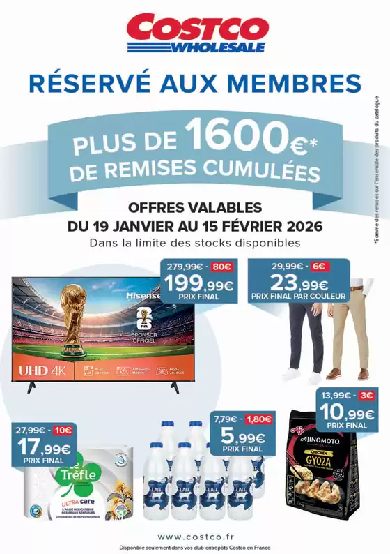 Catalogue Costco à Sedan | Offres pour les chasseurs de bonnes affaires | 2026-01-19T00:00:00.000Z - 2026-02-15T00:00:00.000Z