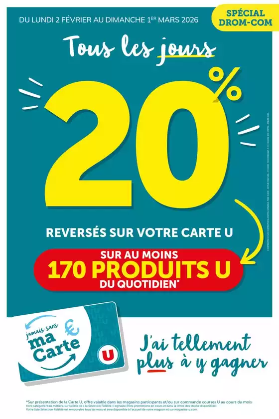 Catalogue Super U à Saint-Georges-Montcocq | Ma sélection Carte U février drom com | 2026-02-10T00:00:00.000Z - 2026-03-01T00:00:00.000Z