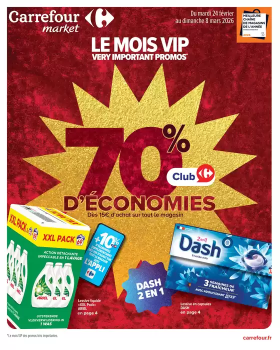 Catalogue Carrefour Market | LE MOIS VIP 70 DÉCONOMIES | 2026-02-24T00:00:00.000Z - 2026-03-15T00:00:00.000Z